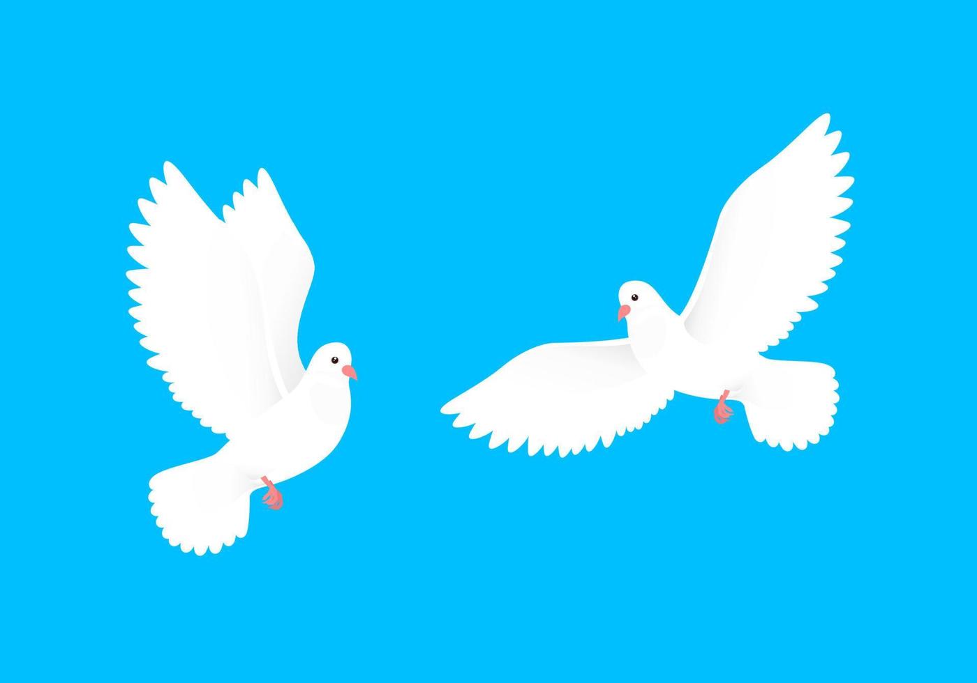 coppia di colomba. bianca gratuito uccelli nel cielo. carta piccioni silhouette. vettore illustrazione