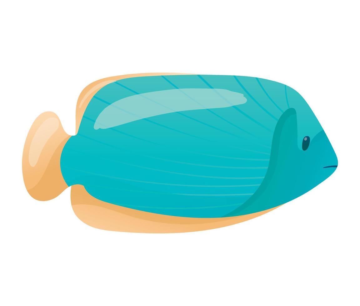 vettore isolato cartone animato luminosa pesce con blu bilancia e arancia pinne.