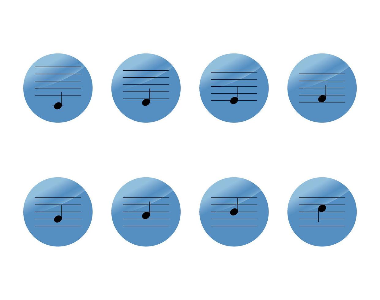 impostato di musica Appunti icone vettore