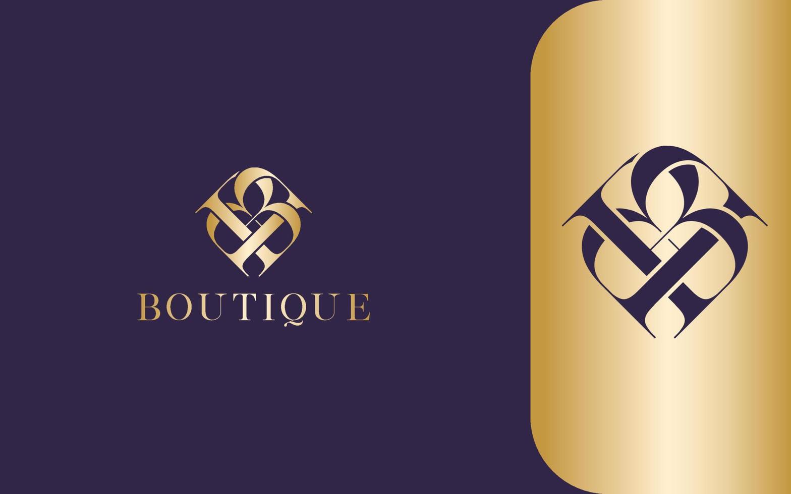 boutique lusso logo vettore oro colore