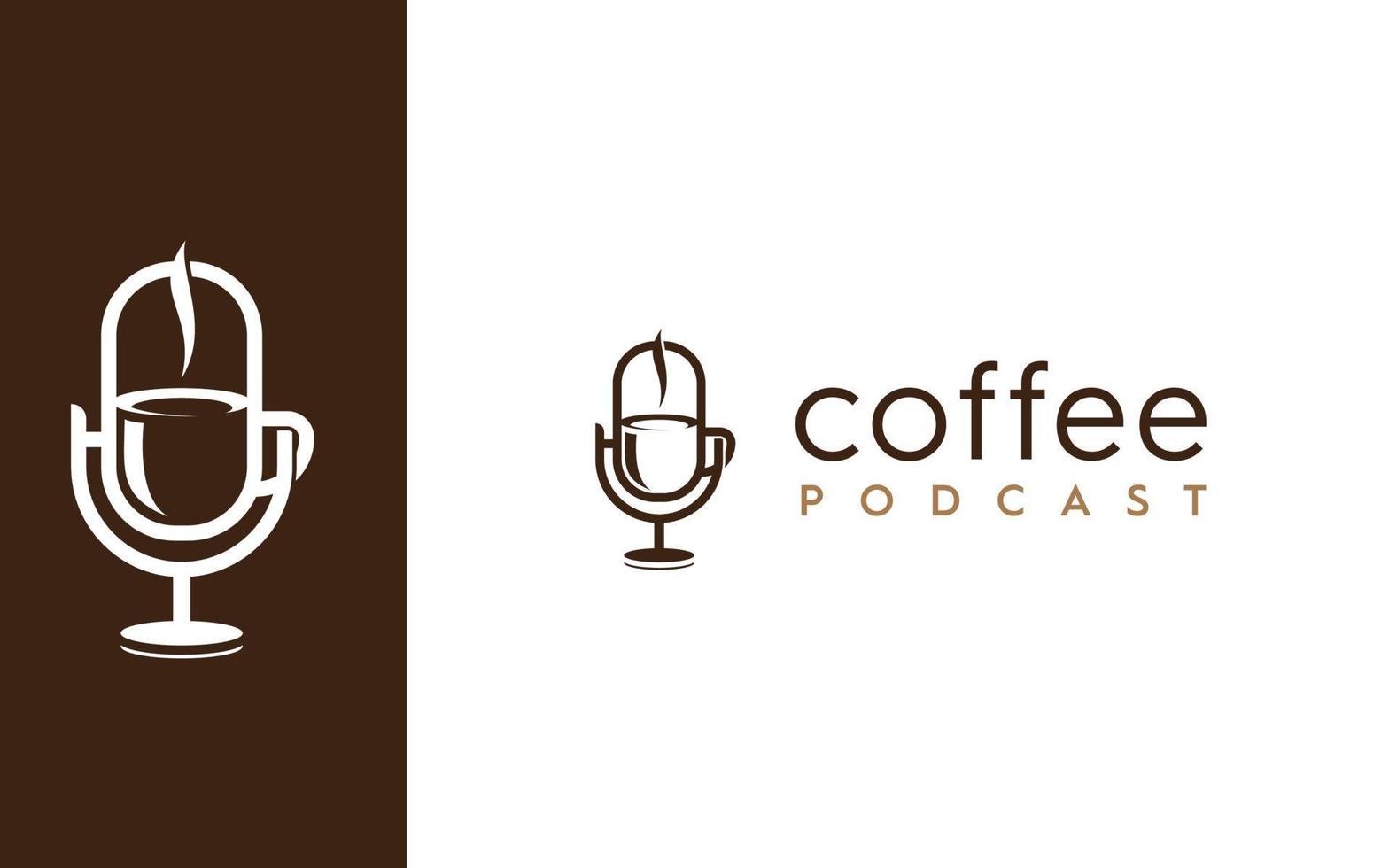 caffè rompere Podcast logo vettore