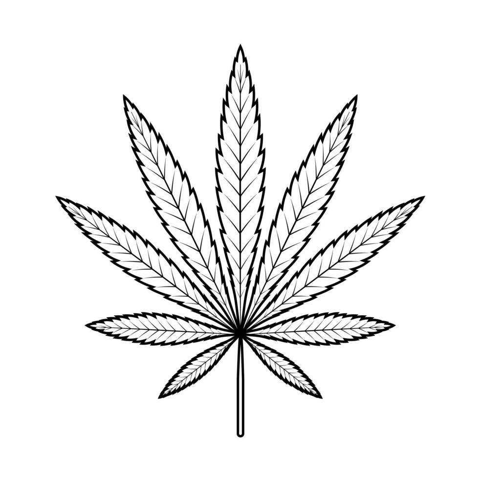 semplice vettore silhouette foglia di cannabis