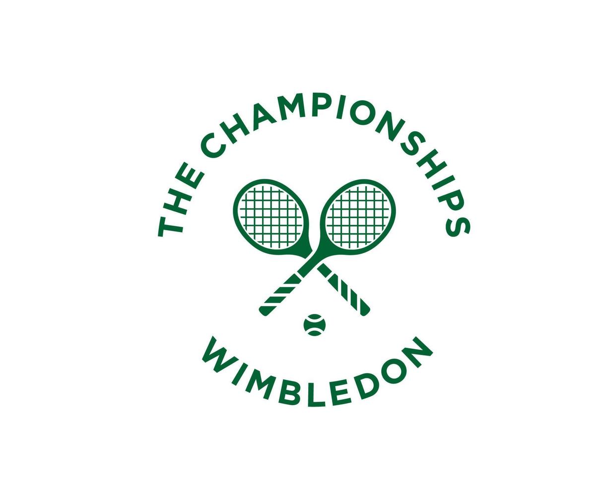 il campionati Wimbledon simbolo verde logo torneo Aperto tennis design vettore astratto illustrazione