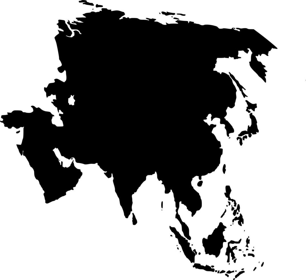vettore silhouette di continente carta geografica Asia su bianca sfondo