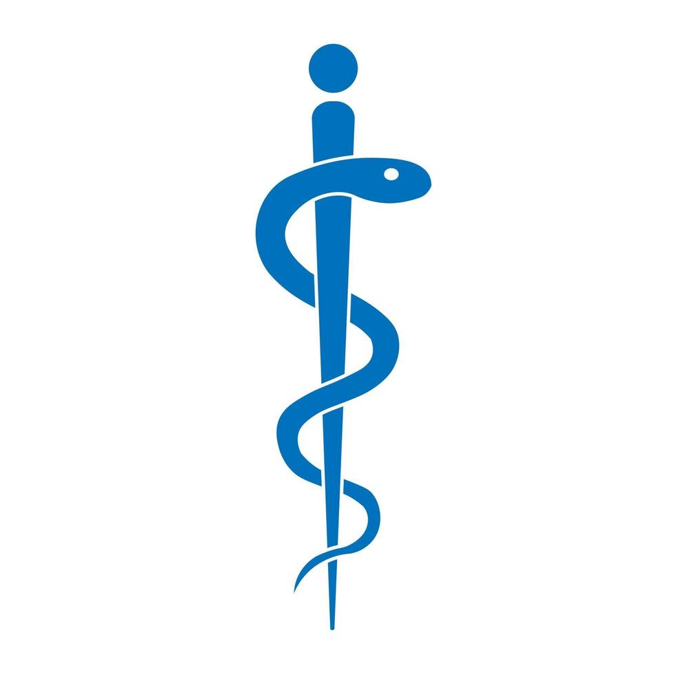 icona di serpente segno medico. pittogramma in stile glifo con ambulanza ospedaliera vettore