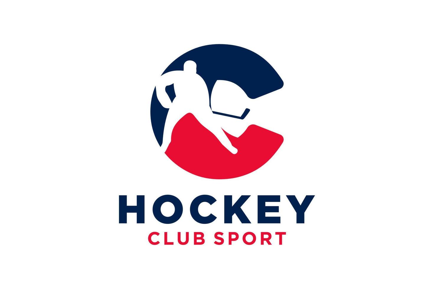 vettore iniziali lettera c con hockey creativo geometrico moderno logo design.