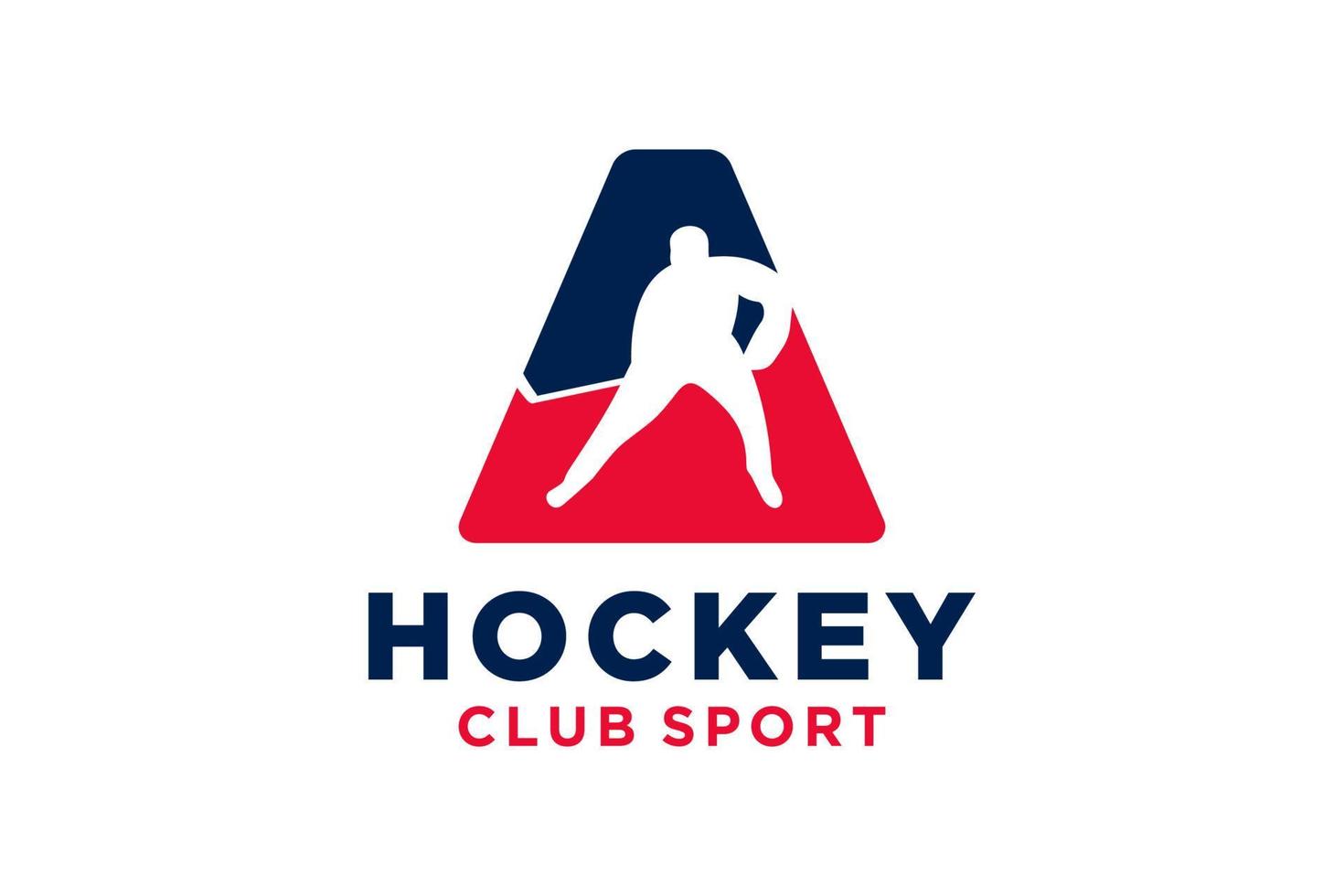 vettore iniziali lettera un' con hockey creativo geometrico moderno logo design.