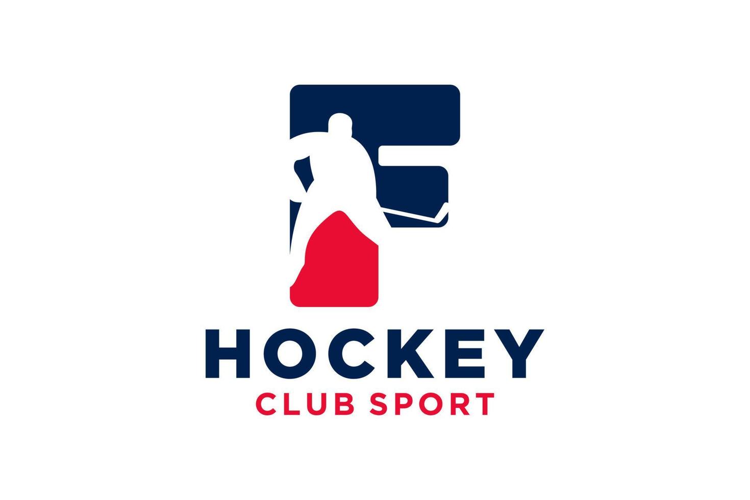 vettore iniziali lettera f con hockey creativo geometrico moderno logo design.