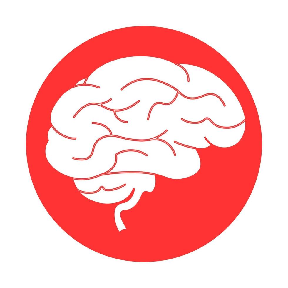 icona dell'illustrazione del cervello per il web design isolato su sfondo bianco vettore