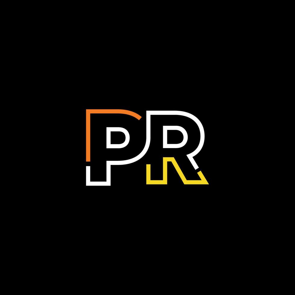 astratto lettera pr logo design con linea connessione per tecnologia e digitale attività commerciale azienda. vettore