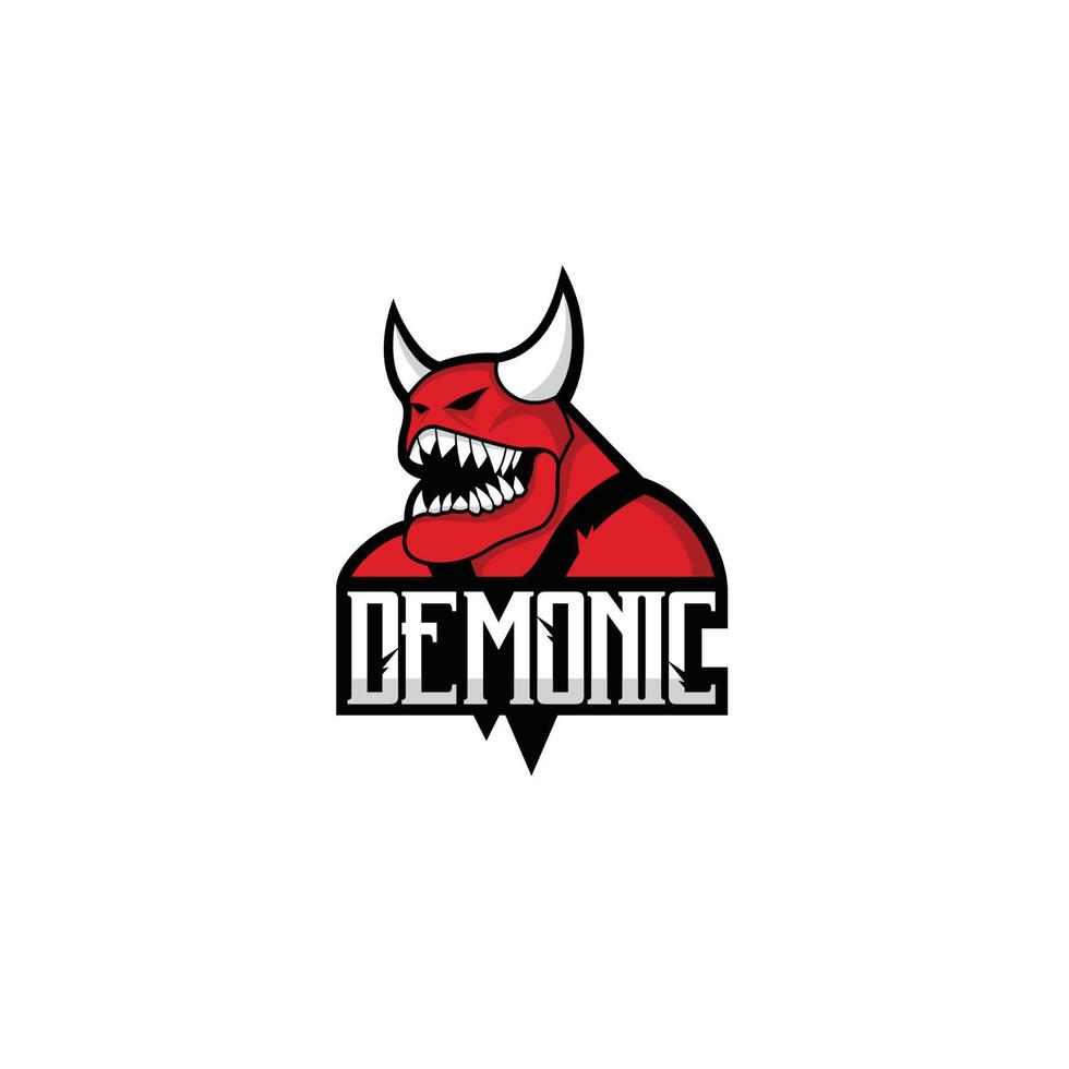 demonico logo o personaggio design vettore