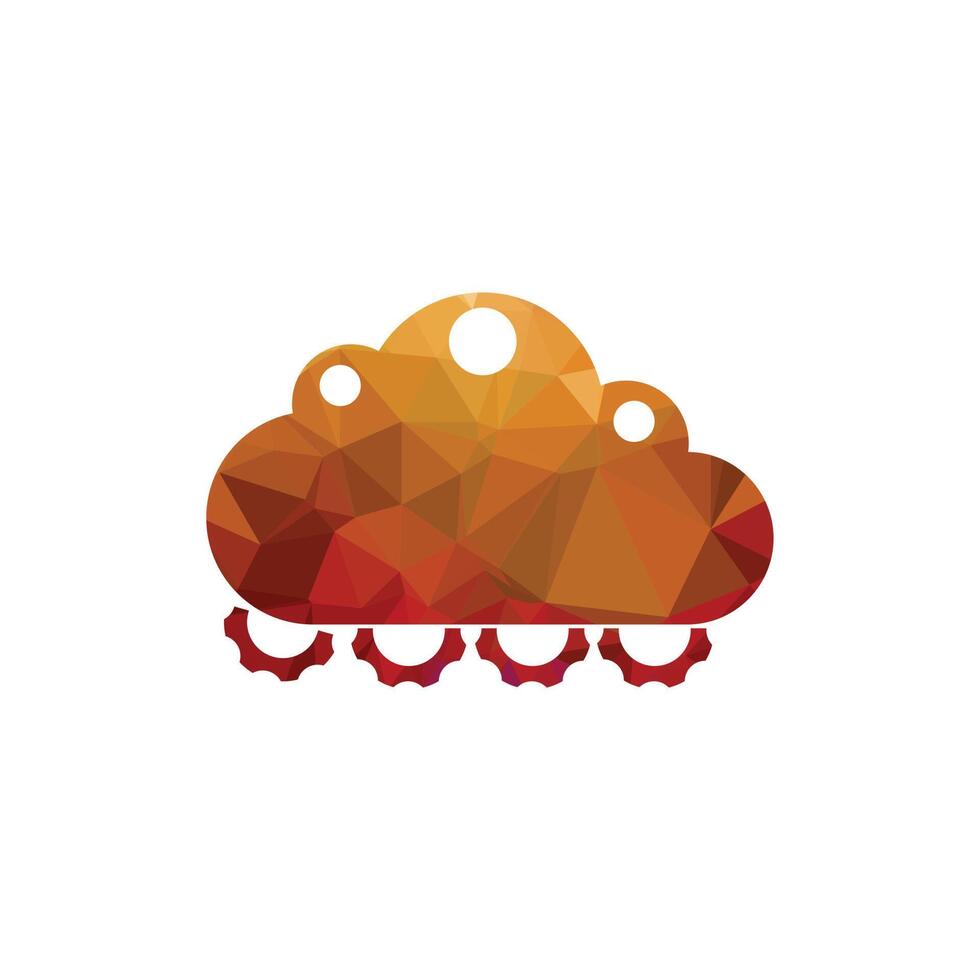 nube ambientazione Ingranaggio icona vettore logo design. .