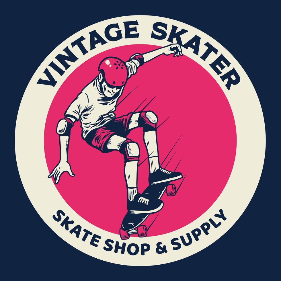 Vintage ▾ distintivo di andare con lo skateboard concetto vettore