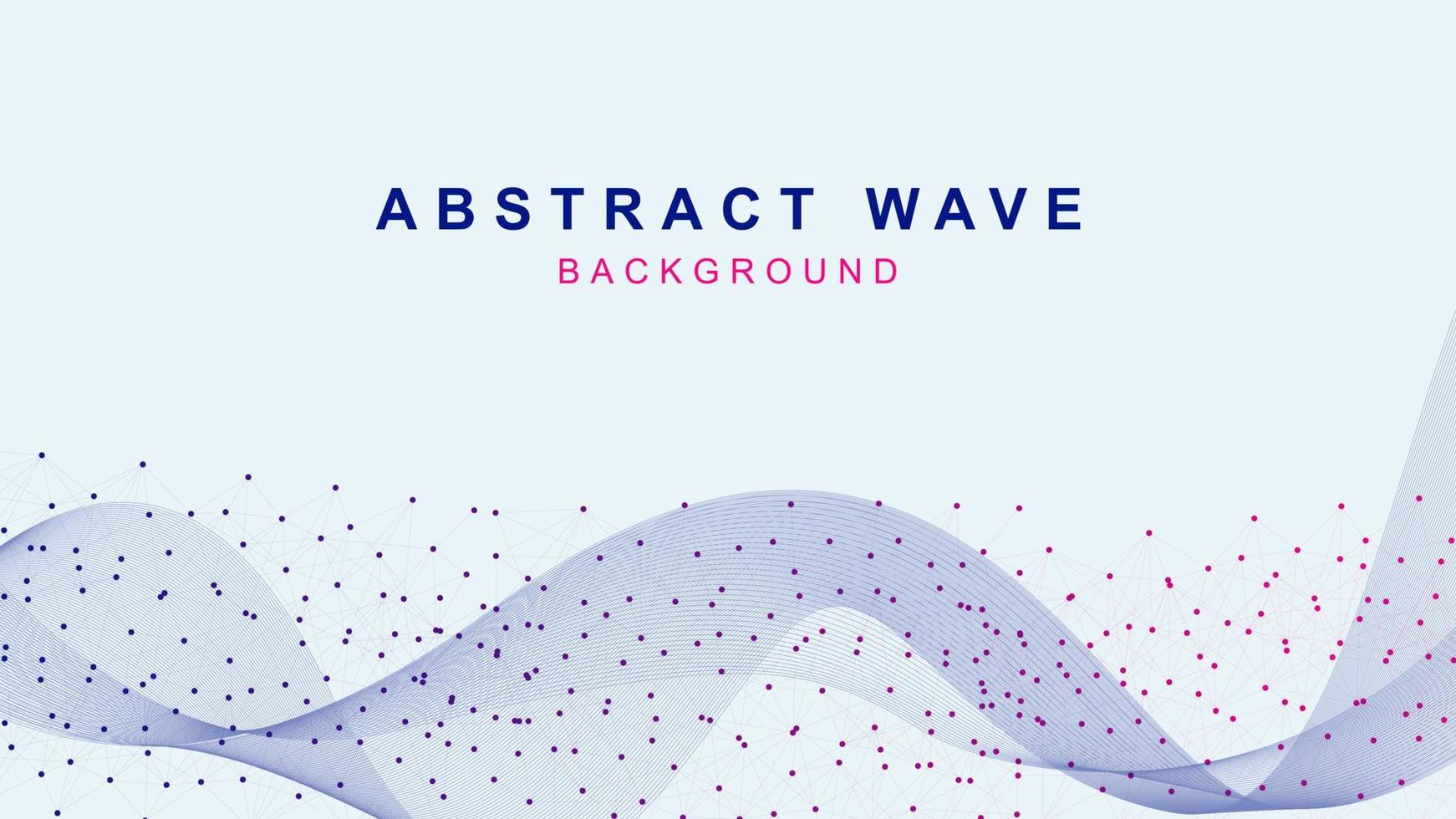 astratto geometrico collegato puntini e Linee con onda flusso per scienza e tecnologia sfondo. molecola, medico, globale Rete connessione concetto. vettore illustrazione.