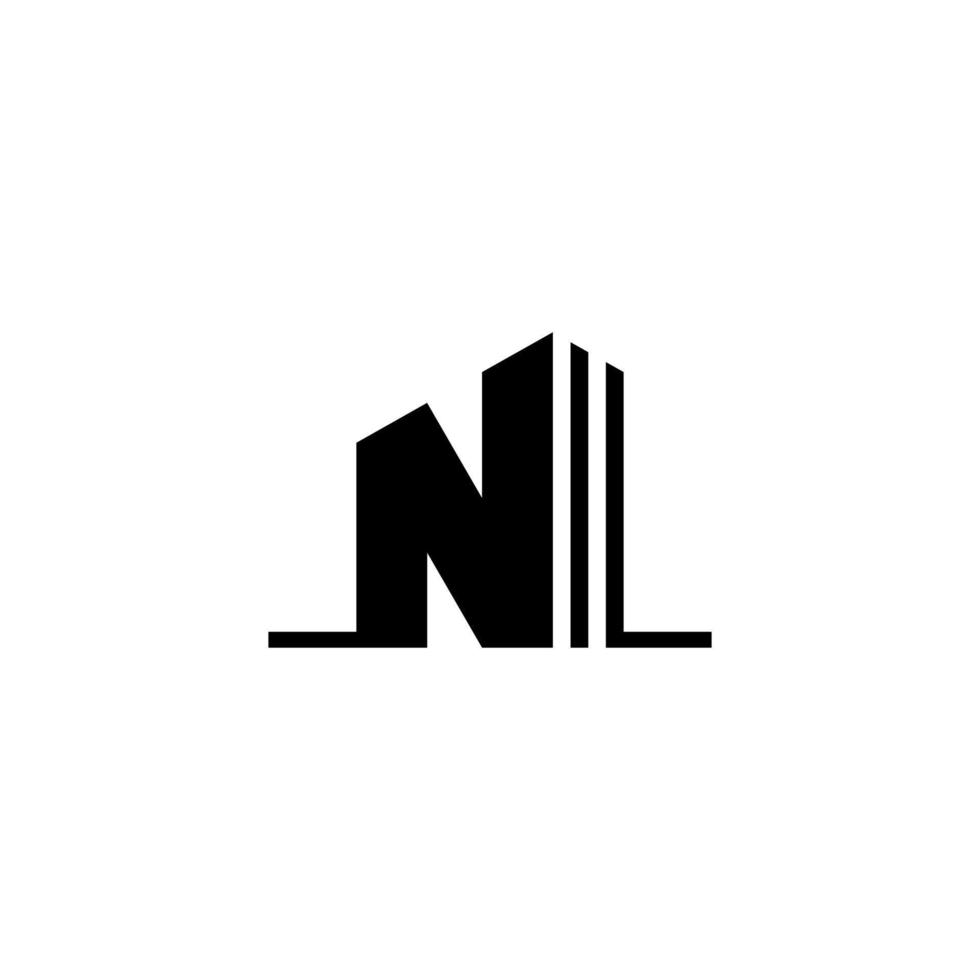 logo nl edifici lettera design vettore monogramma icona modello
