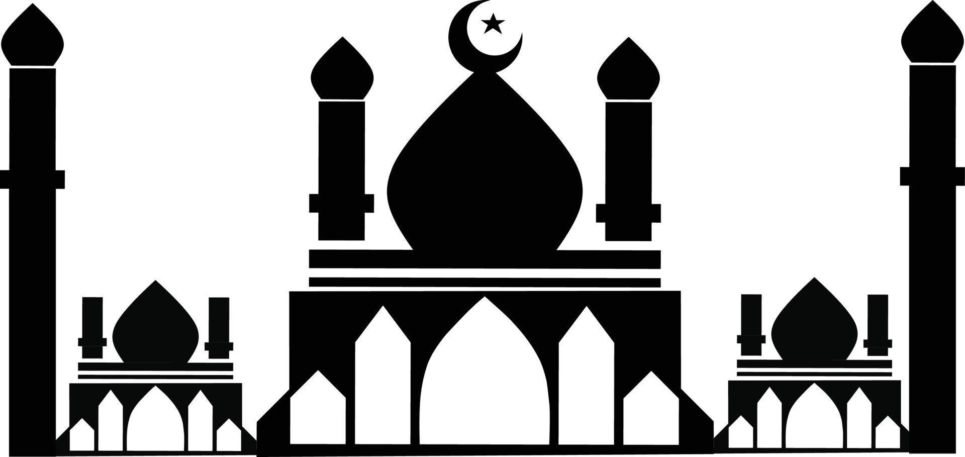 grande moschea silhouette icona bene per islamico design e islamico sfondo vettore