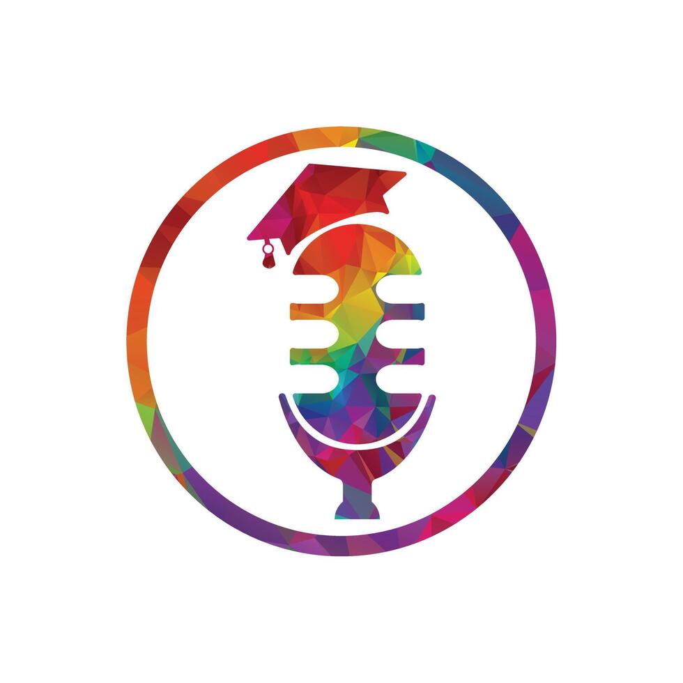 microfono formazione scolastica vettore logo design. microfono formazione scolastica logo design.