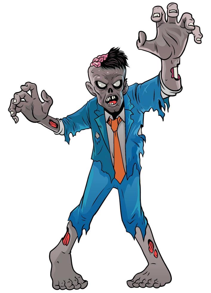 cartone animato zombie di Halloween vettore