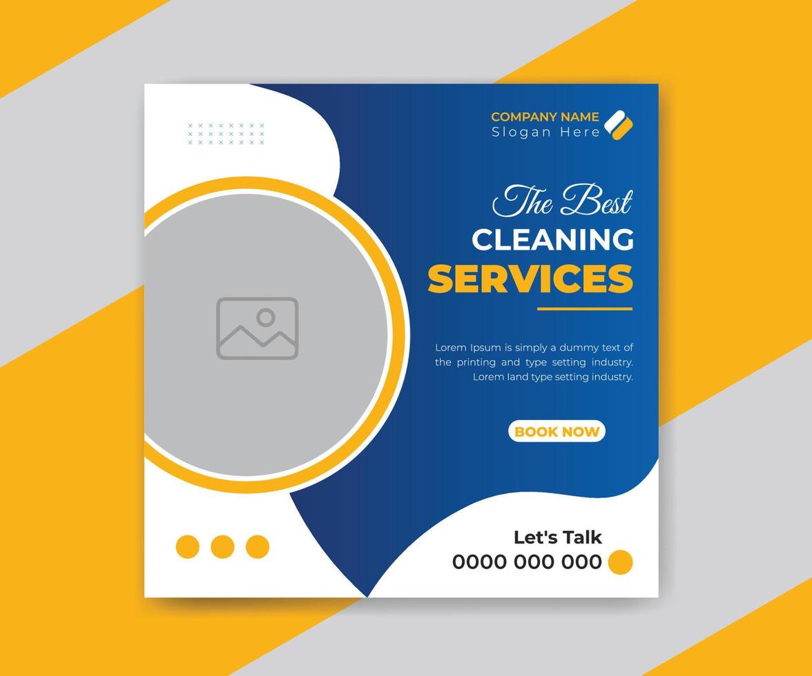 sociale media inviare banner per pulizia servizio design modello vettore
