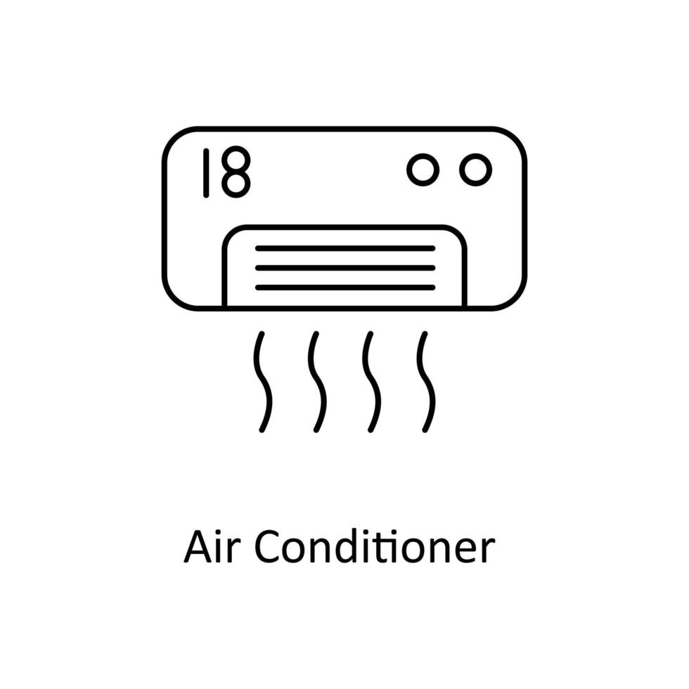 aria condizionatore vettore schema icone. semplice azione illustrazione azione
