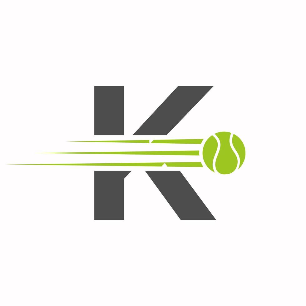 iniziale lettera K tennis logo. tennis gli sport logotipo simbolo modello vettore