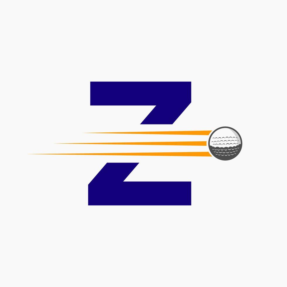 lettera z golf logo design. iniziale hockey sport accademia cartello, club simbolo vettore