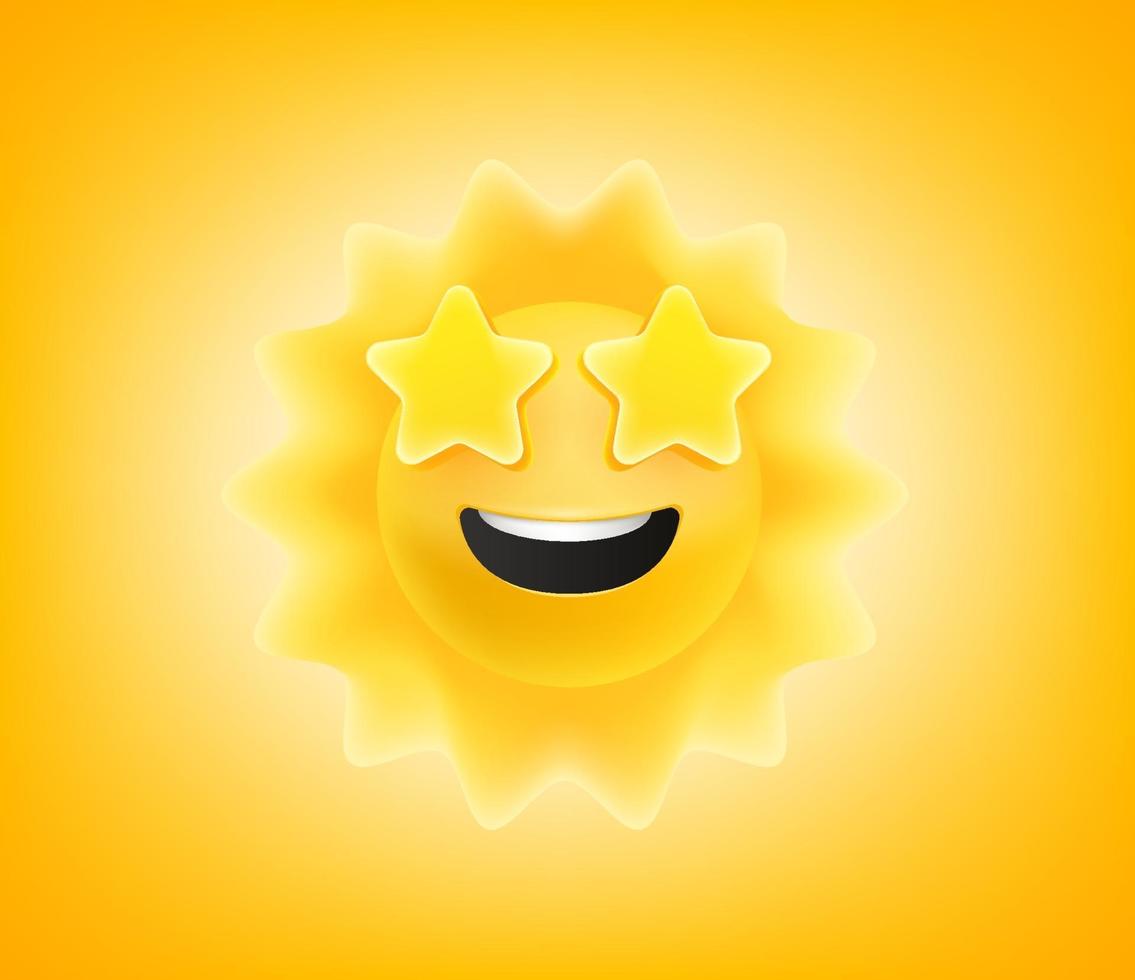 emoticon sole estivo. buona giornata, concetto di sole vettore