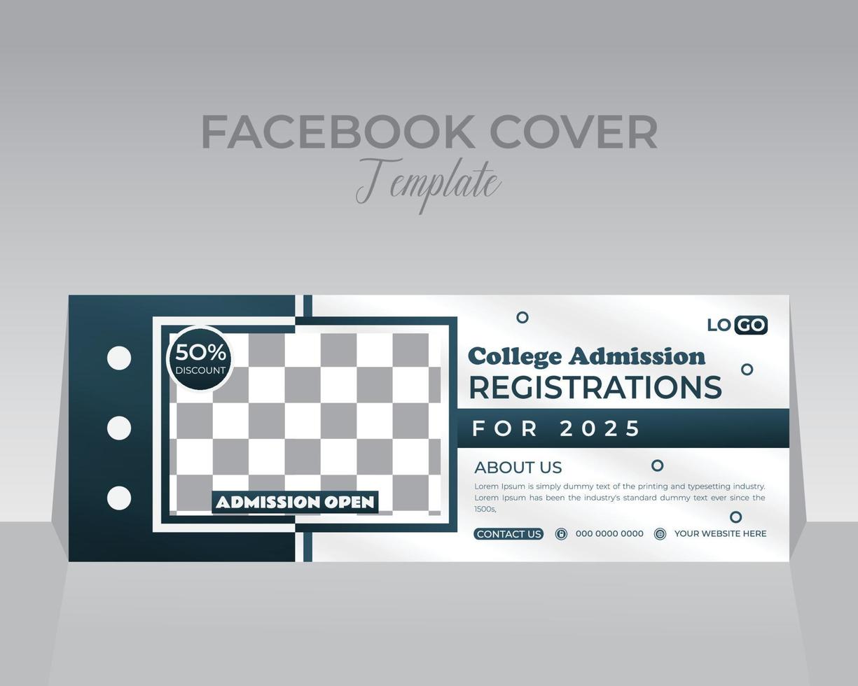 scuola Facebook copertina modello design vettore