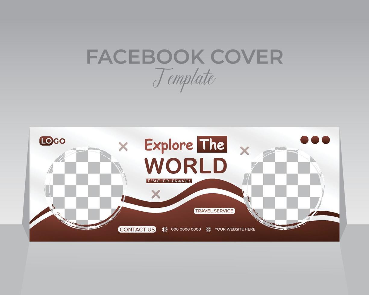 viaggio Facebook copertina modello design vettore