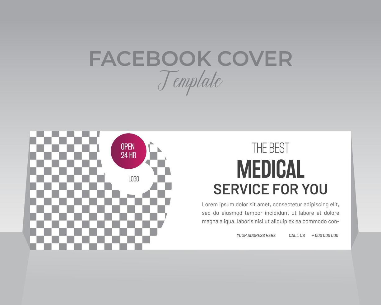 medico o assistenza sanitaria Facebook copertina modello design vettore