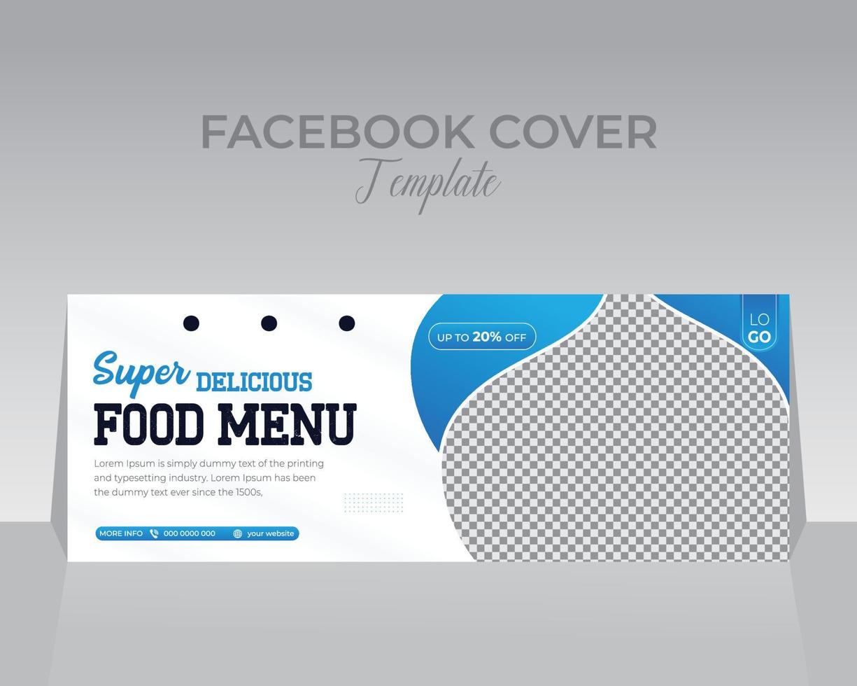 cibo Facebook copertina modello design vettore