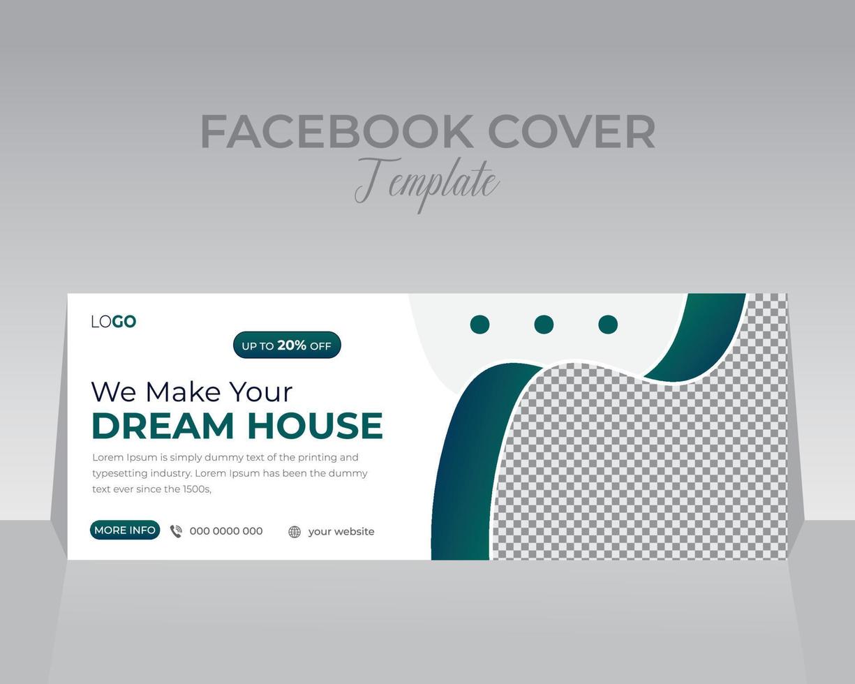 costruzione Facebook copertina modello design vettore