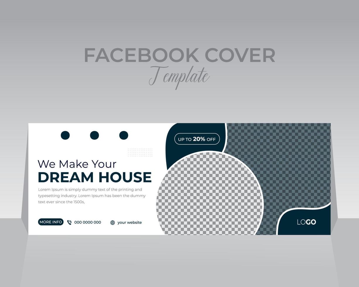 costruzione Facebook copertina modello design vettore