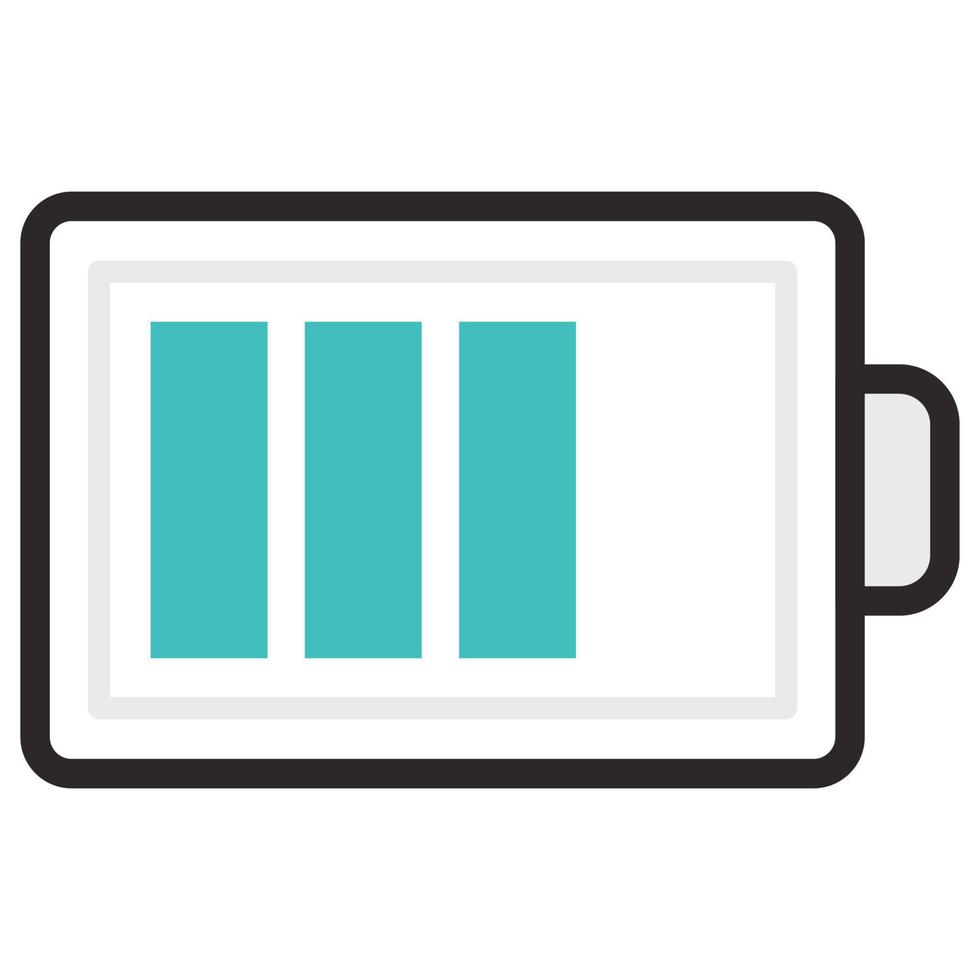 pieno colore schema icona per batteria carica. vettore