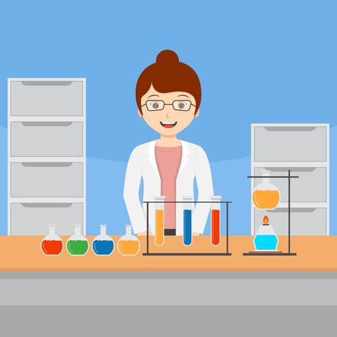 Illustrazione femminile di vettore dello scienziato
