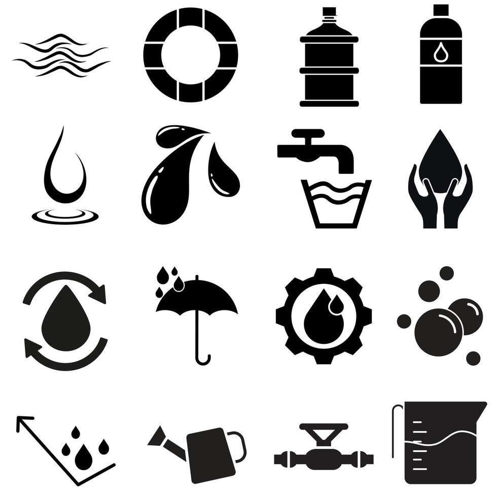 acqua icona vettore impostare. liquido illustrazione cartello collezione. purificare simbolo. puro logo.