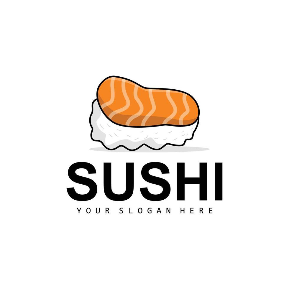 Sushi logo, giapponese cibo Sushi frutti di mare vettore, giapponese cucina Prodotto marca disegno, modello icona vettore