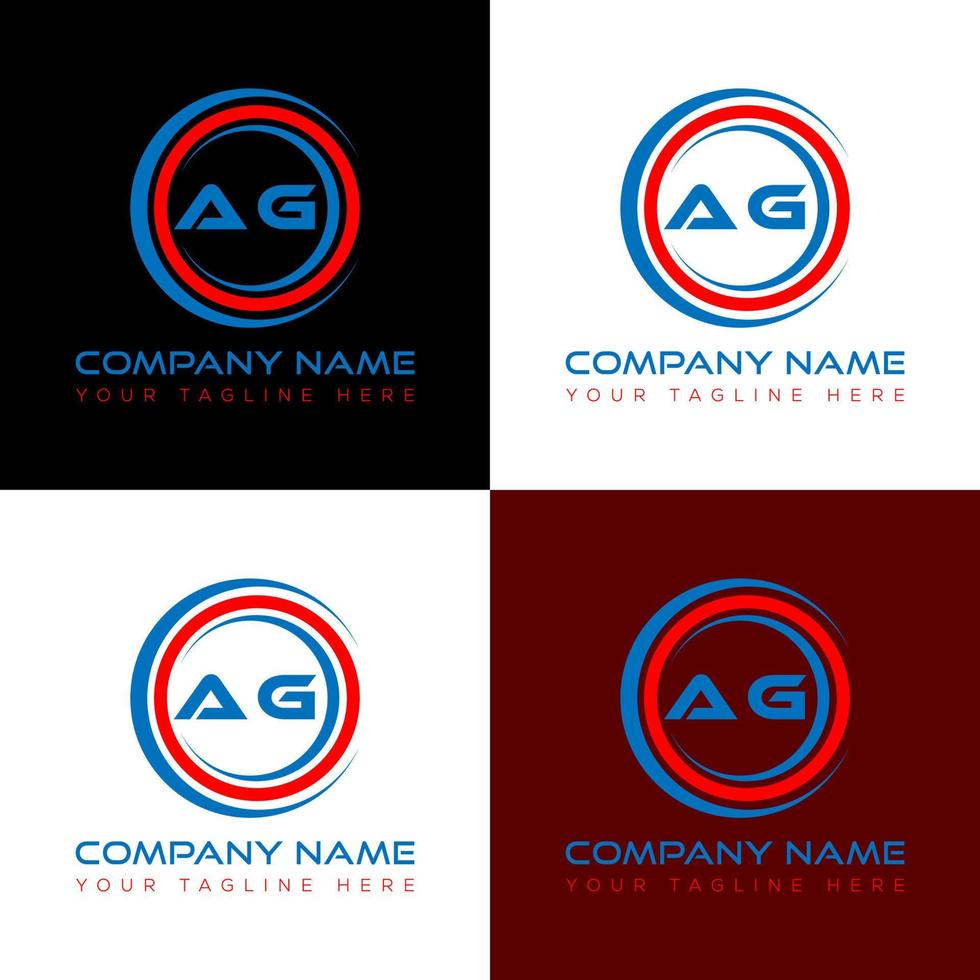 design creativo del logo della lettera ag. design unico. vettore