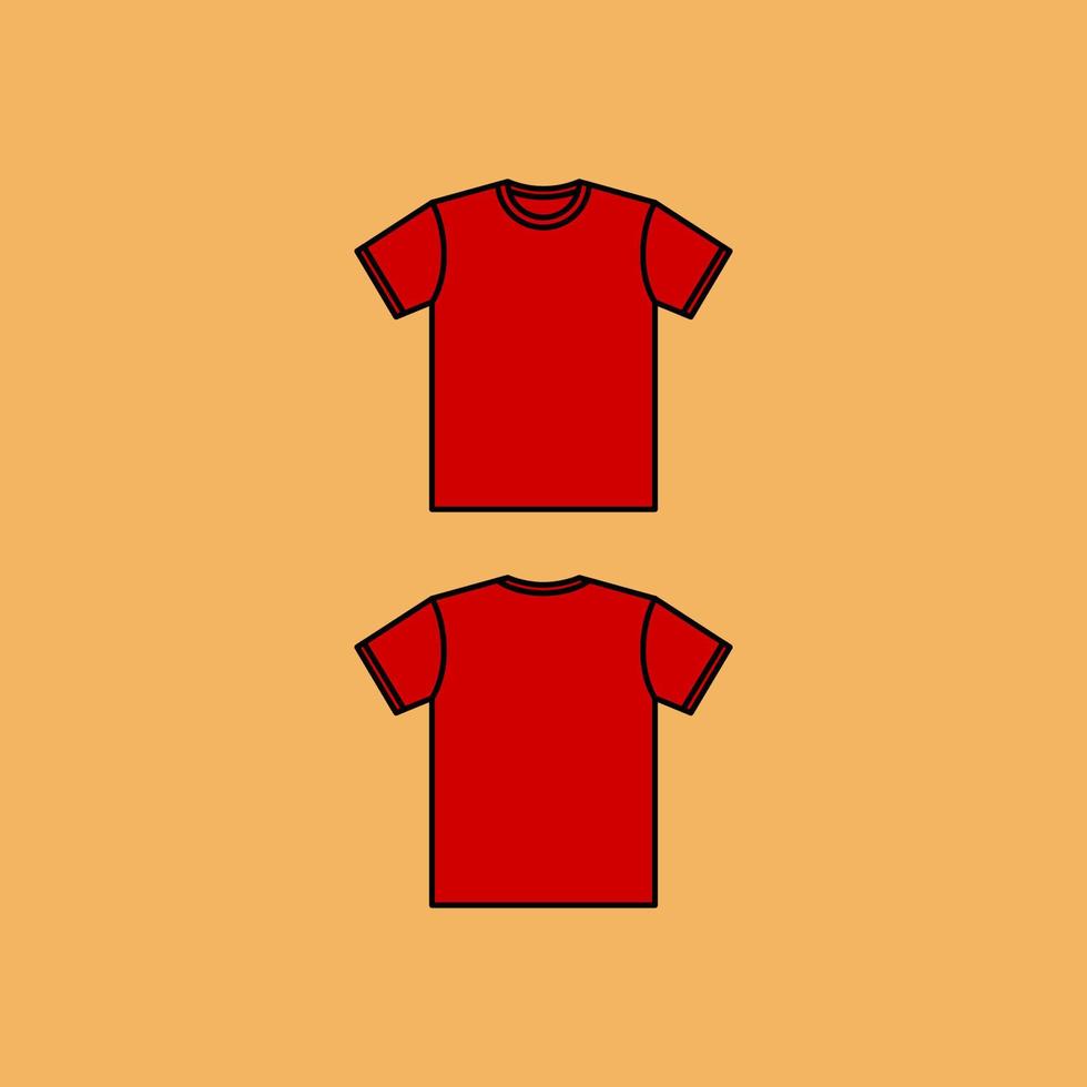 vuoto maglietta modelli. rosso maglietta isolato sfondo vettore