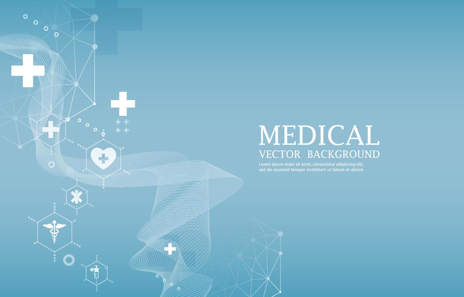 astratto vettore moderno medico wallpaper.geometric.medical icone.blu sfondo