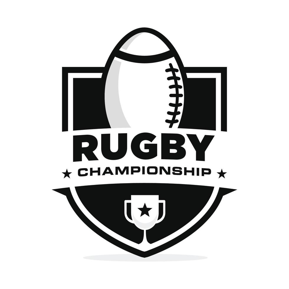 Rugby logo design vettore illustrazione