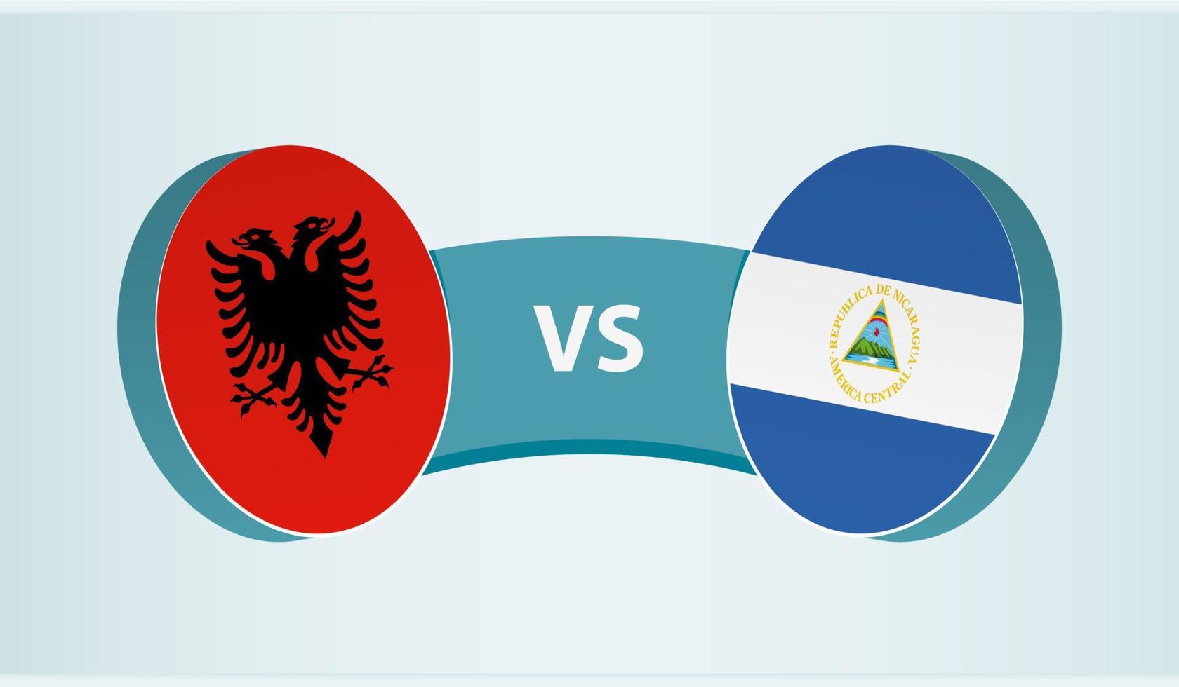 Albania contro Nicaragua, squadra gli sport concorrenza concetto. vettore