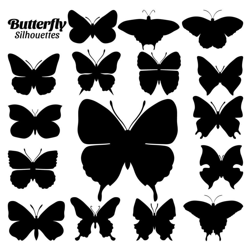 farfalla silhouette vettore illustrazione impostato