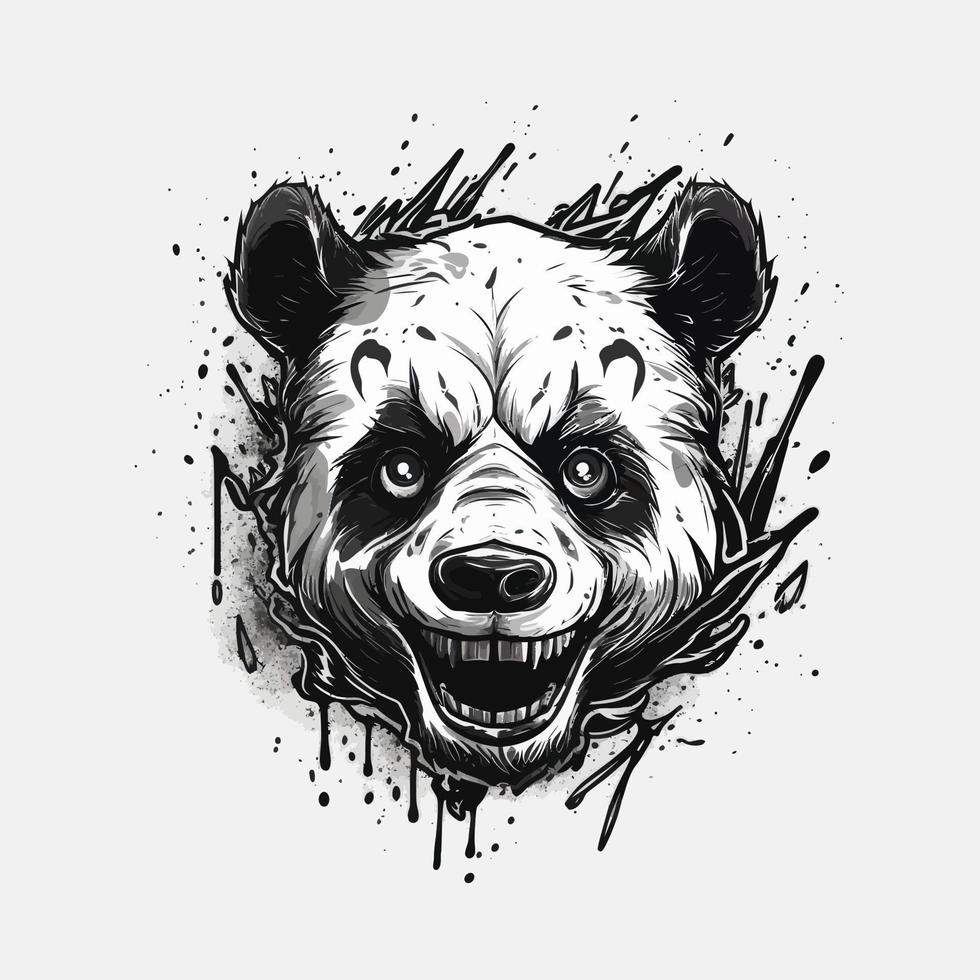logo di un arrabbiato panda progettato nel esports illustrazione stile vettore