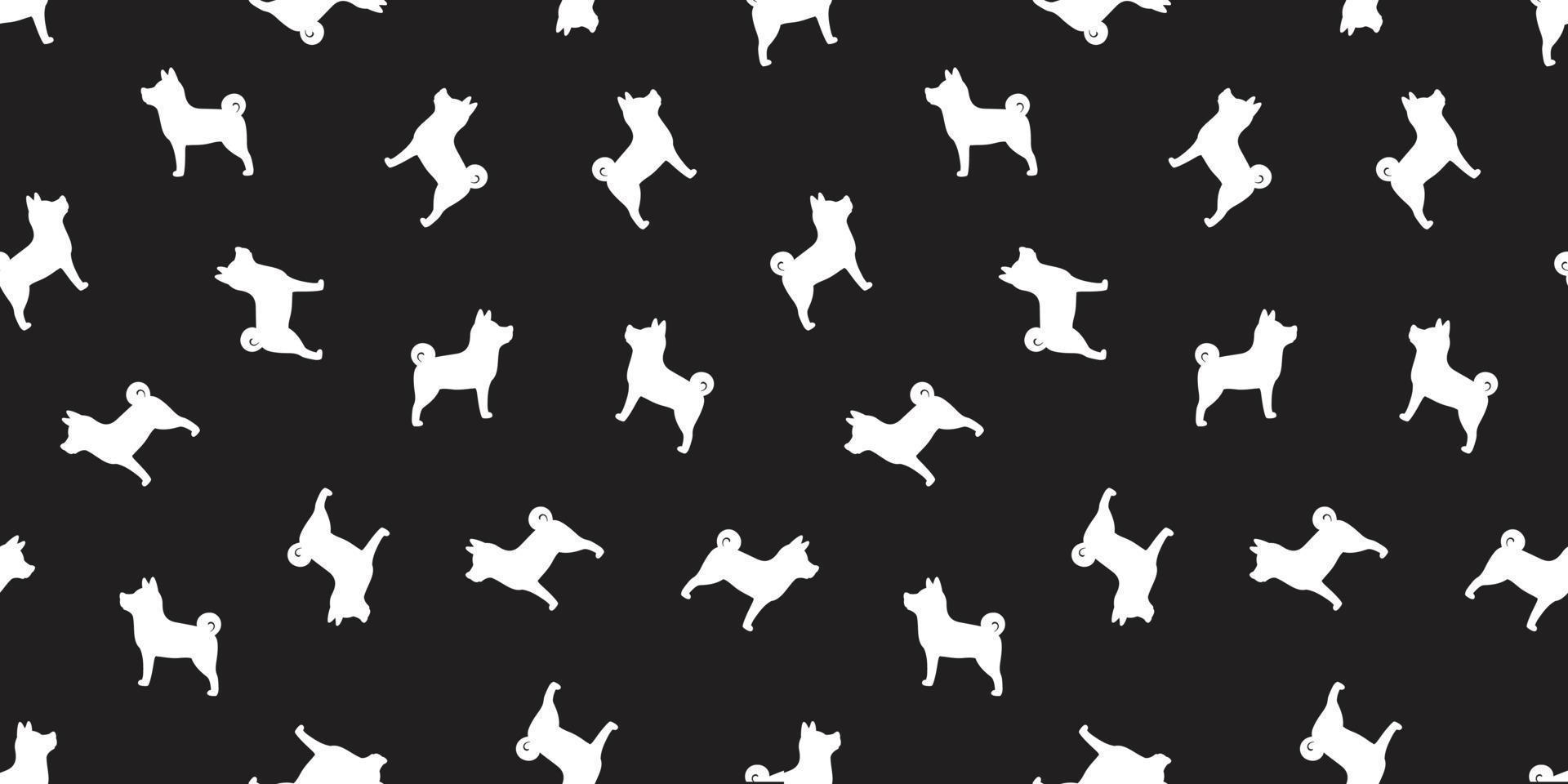 cane senza soluzione di continuità modello francese bulldog vettore carlino cane razza isolato nero sfondo sfondo scarabocchio cartone animato
