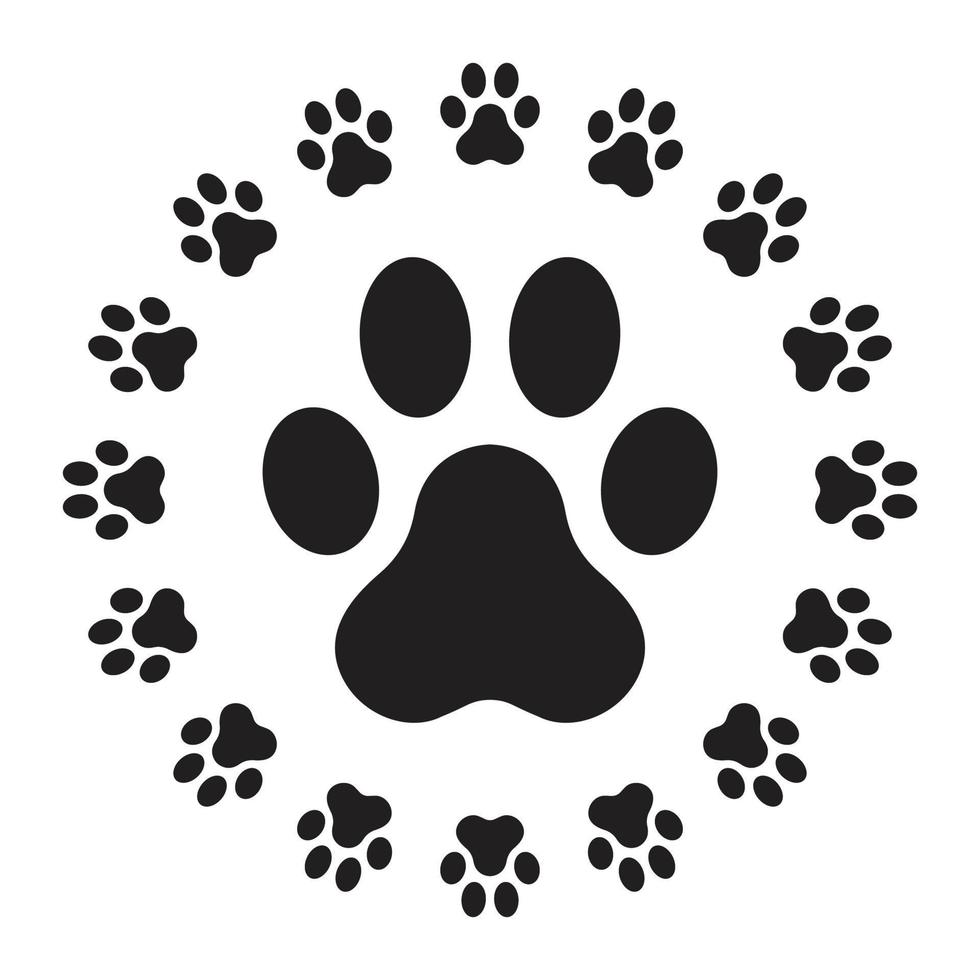 cane zampa logo icona zampa vettore gatto zampa illustrazione cartone animato grafico