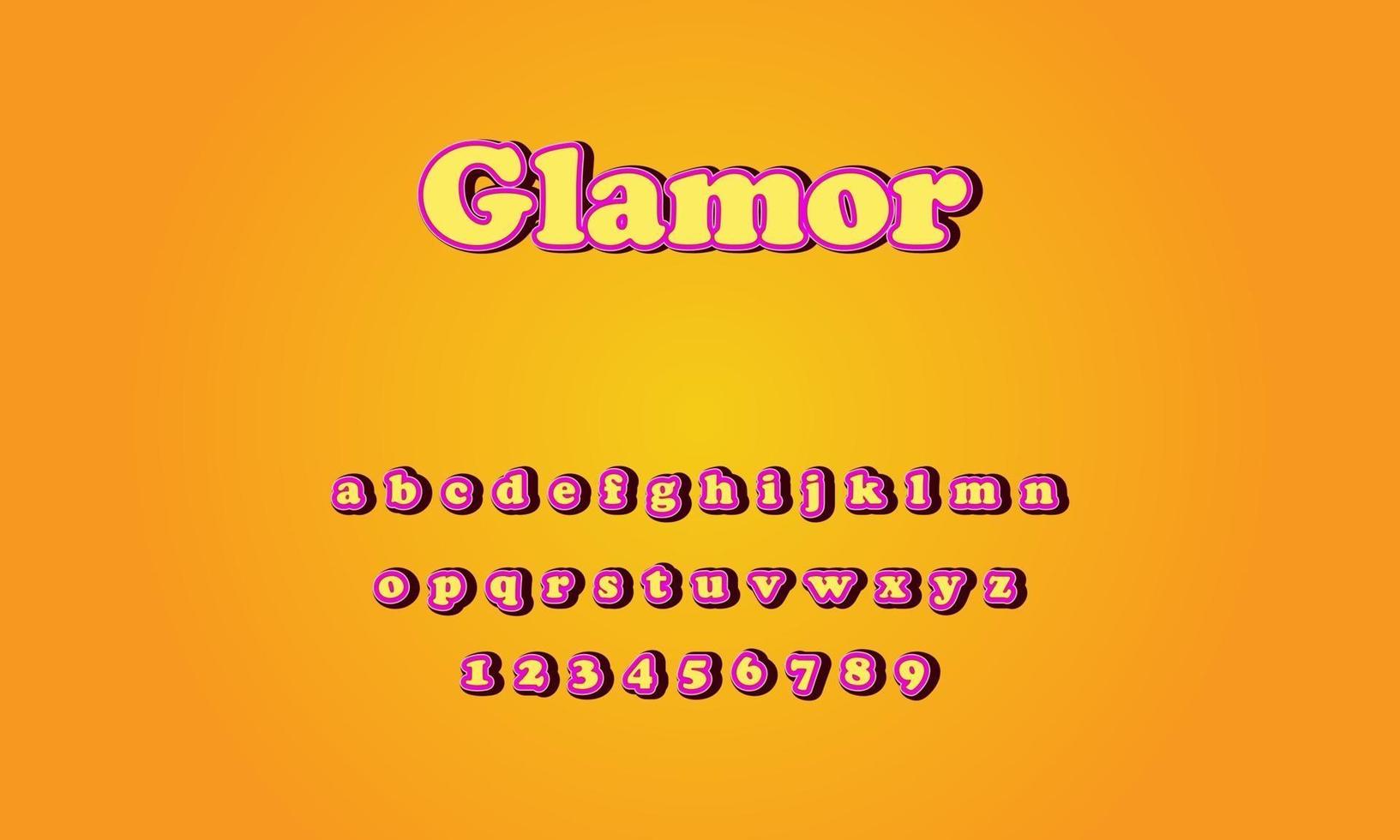 alfabeto di testo in stile glamour vettore