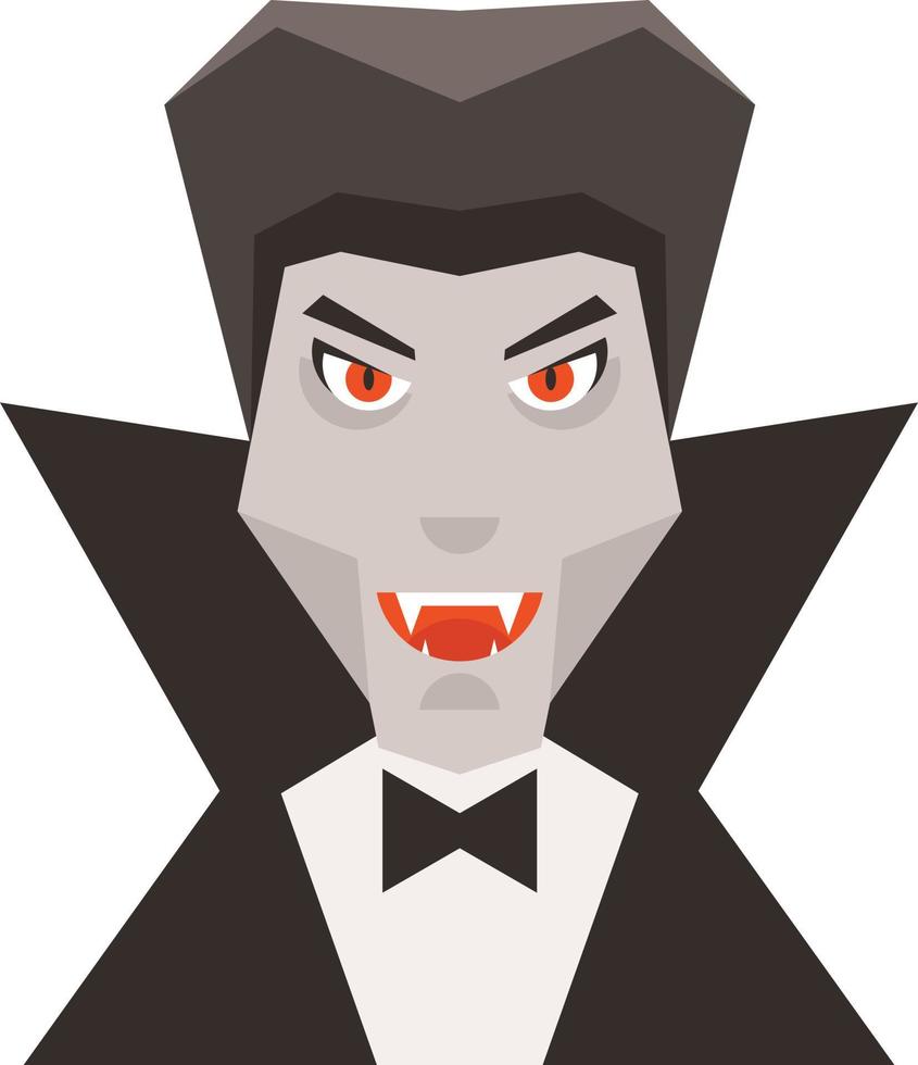 Immagine di un' vampiro con pauroso viso, vettore