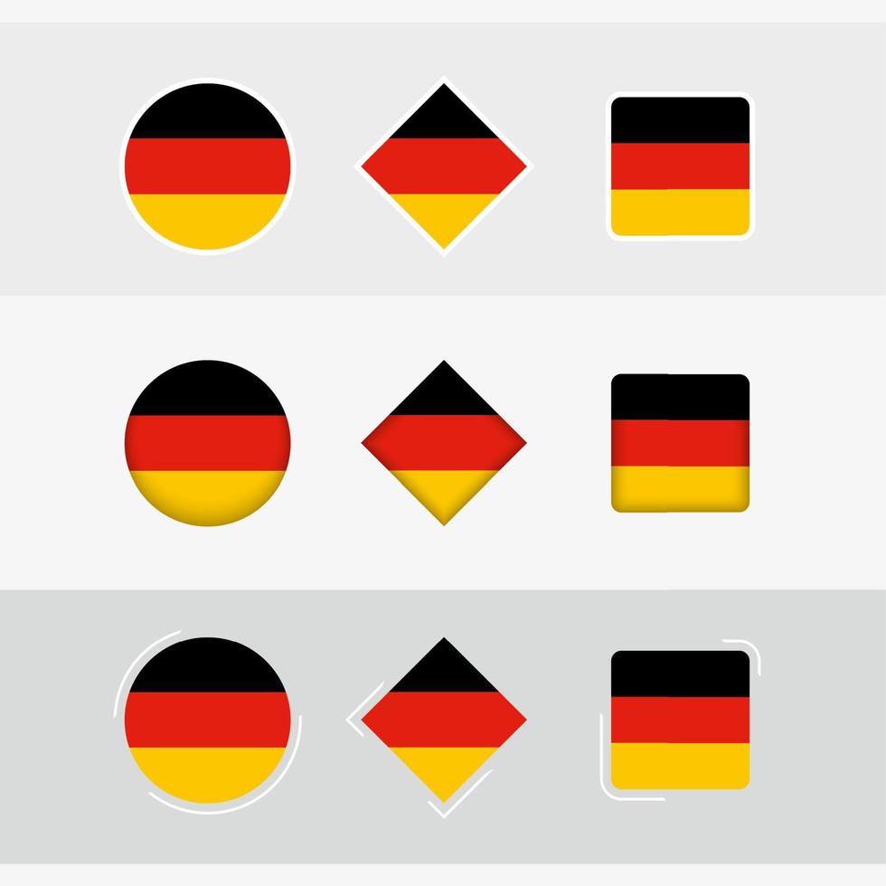 Germania bandiera icone impostare, vettore bandiera di Germania.