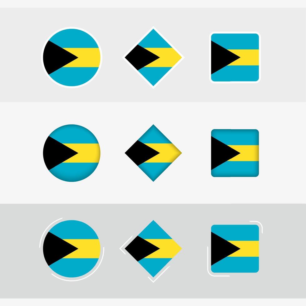 il Bahamas bandiera icone impostare, vettore bandiera di il bahamas.